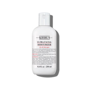 Kiehl's front packaging of Ultra Facial Moisturizer showing jar and benefits