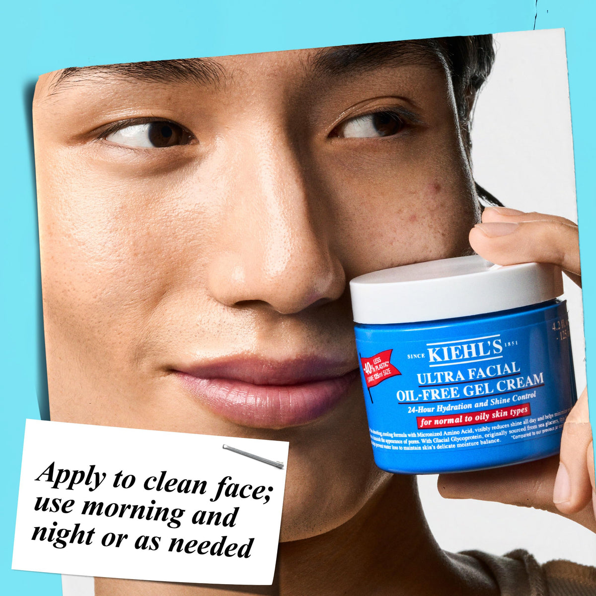 Kiehl's product in morning routine under sunscreen for smooth base benefit