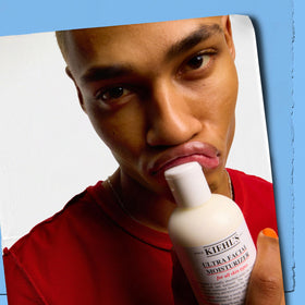 Kiehl's label close-up highlighting squalane and glycerin ingredients