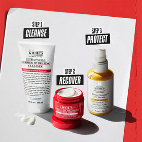 Kiehl's on bathroom shelf in lifestyle setting promoting daily use