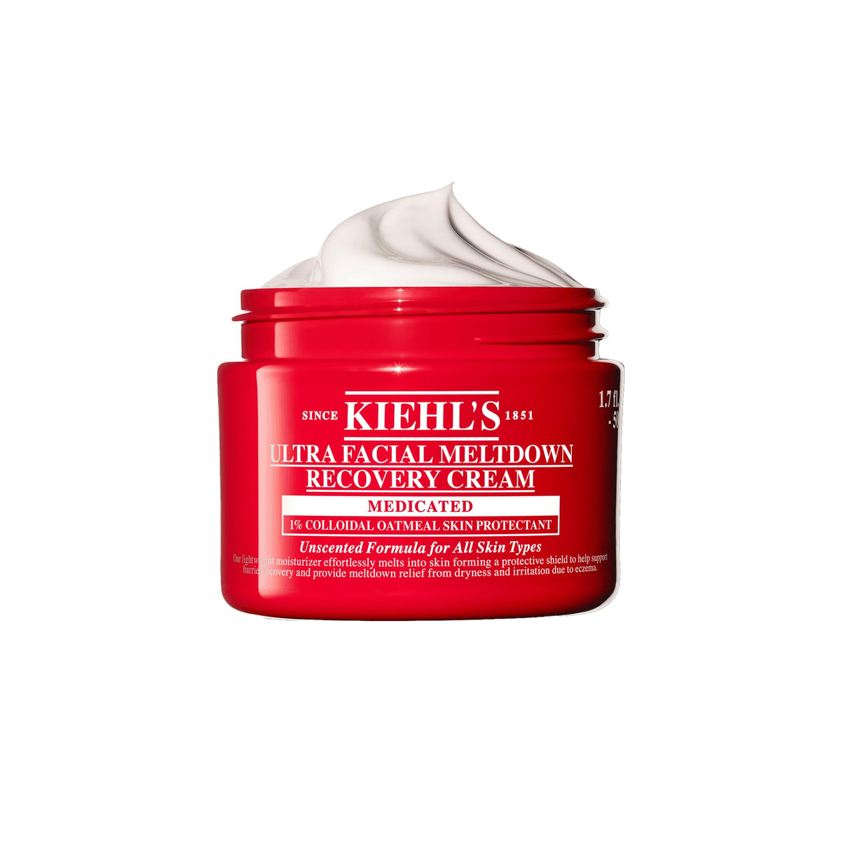 Kiehl's front jar showing packaging and moisturizing benefit