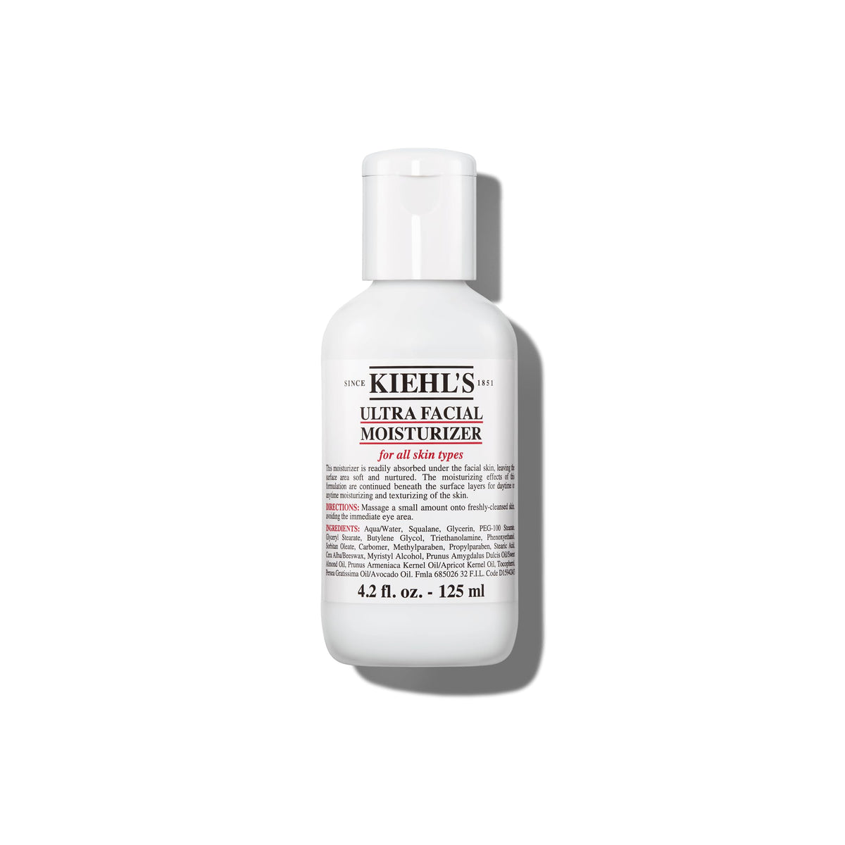 Kiehl's front packaging showing jar and brand, highlights easy hydration