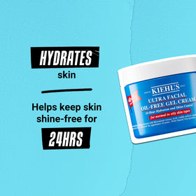 Kiehl's pump dispensing gel cream demonstrating quick-absorbing benefit