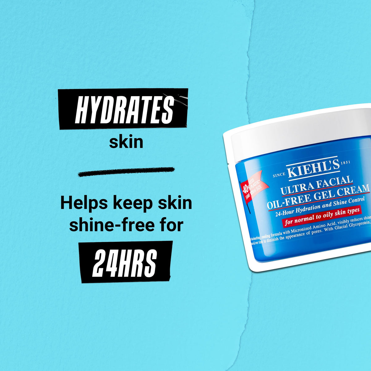 Kiehl's dispensing the gel-cream from jar showing easy application and fast absorption
