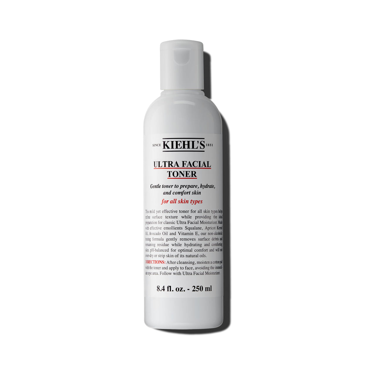 Kiehl's bottle front packaging shows clean label and size benefit