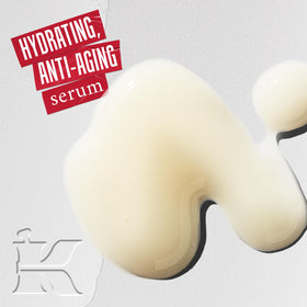 Kiehl's dropper dispensing serum and texture visible for hydration and absorbency benefit