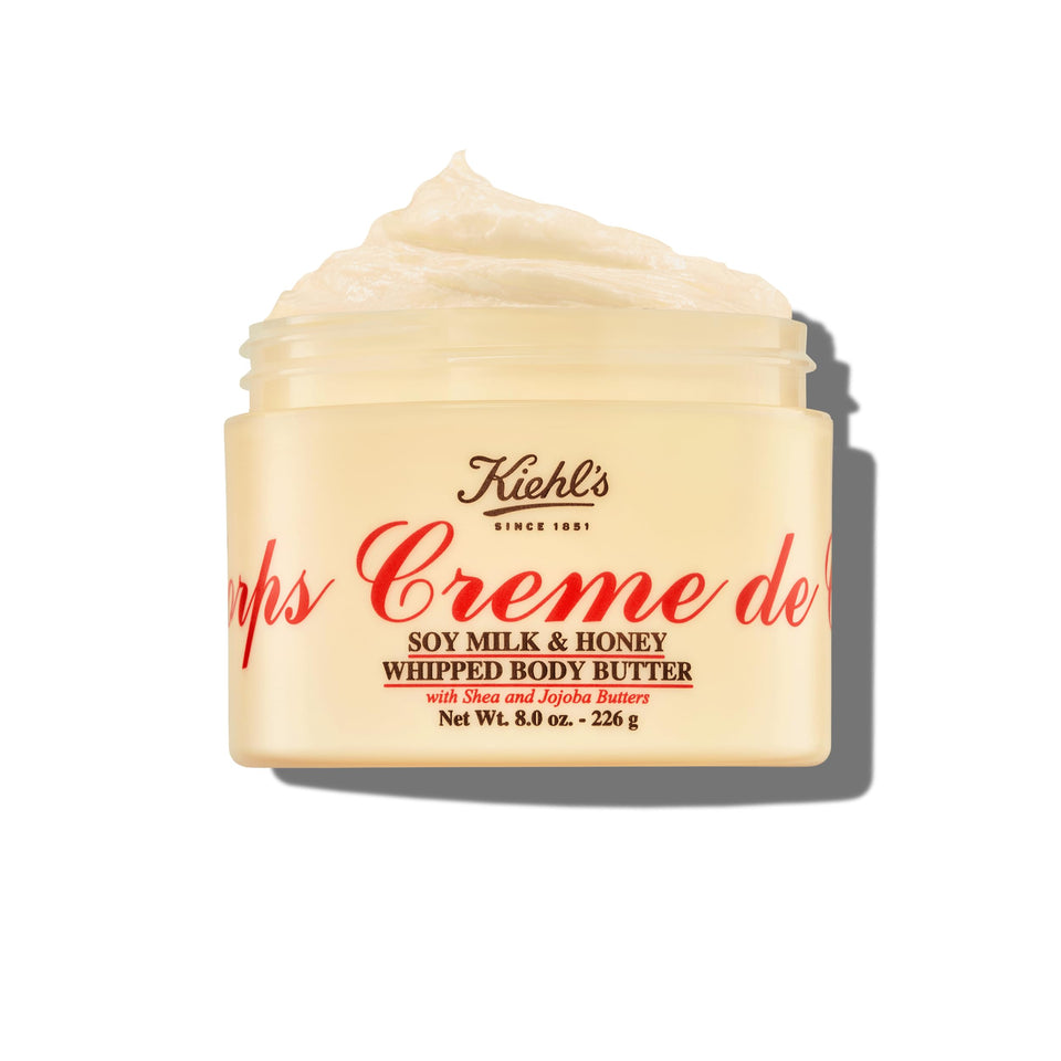 Kiehl's front packaging of whipped body butter showing jar and label for hydration benefit