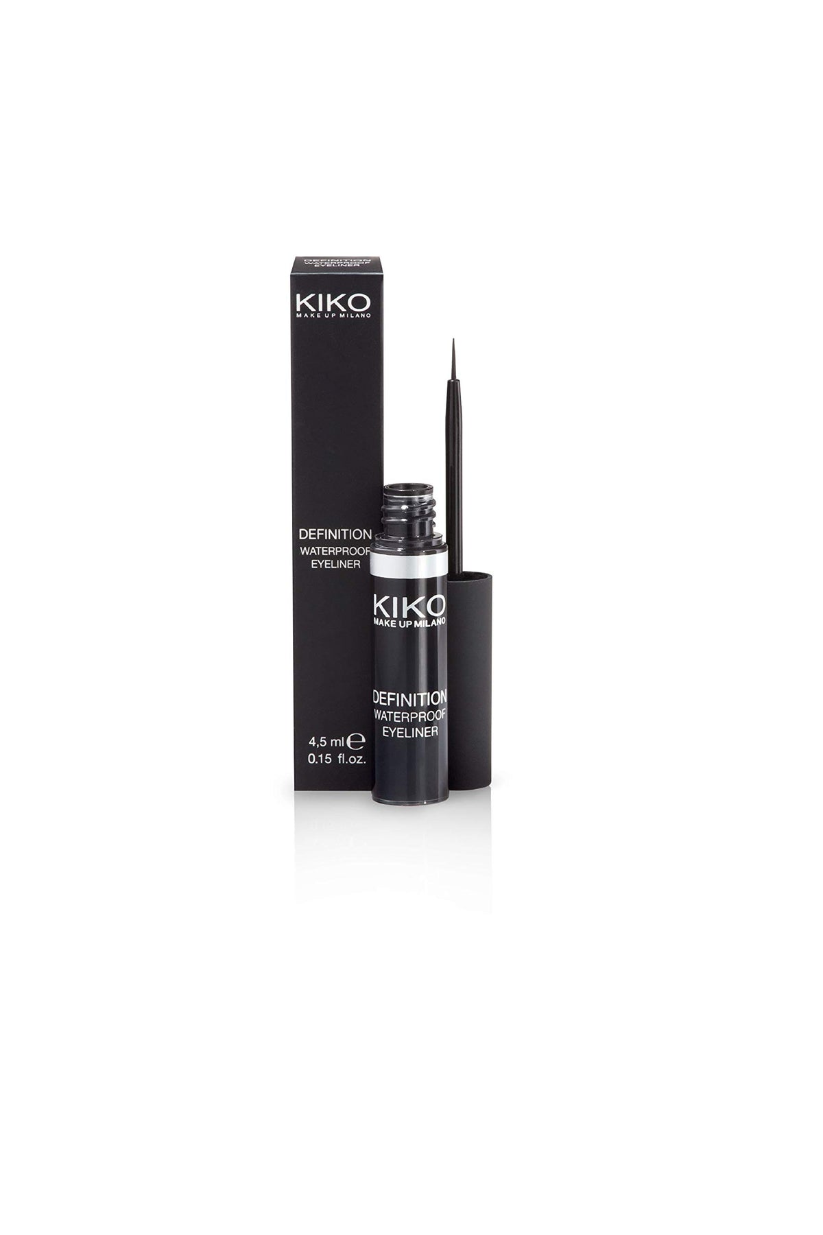 Kiko Milano eyeliner applied on eyes showing defined lashes and long-lasting wear