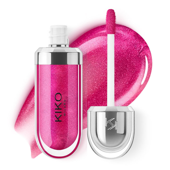 Kiko Milano front packaging showing tube and magenta gloss for instant shine