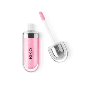 Kiko Milano front packaging showing glossy pearly pink and metallic cap for premium appeal