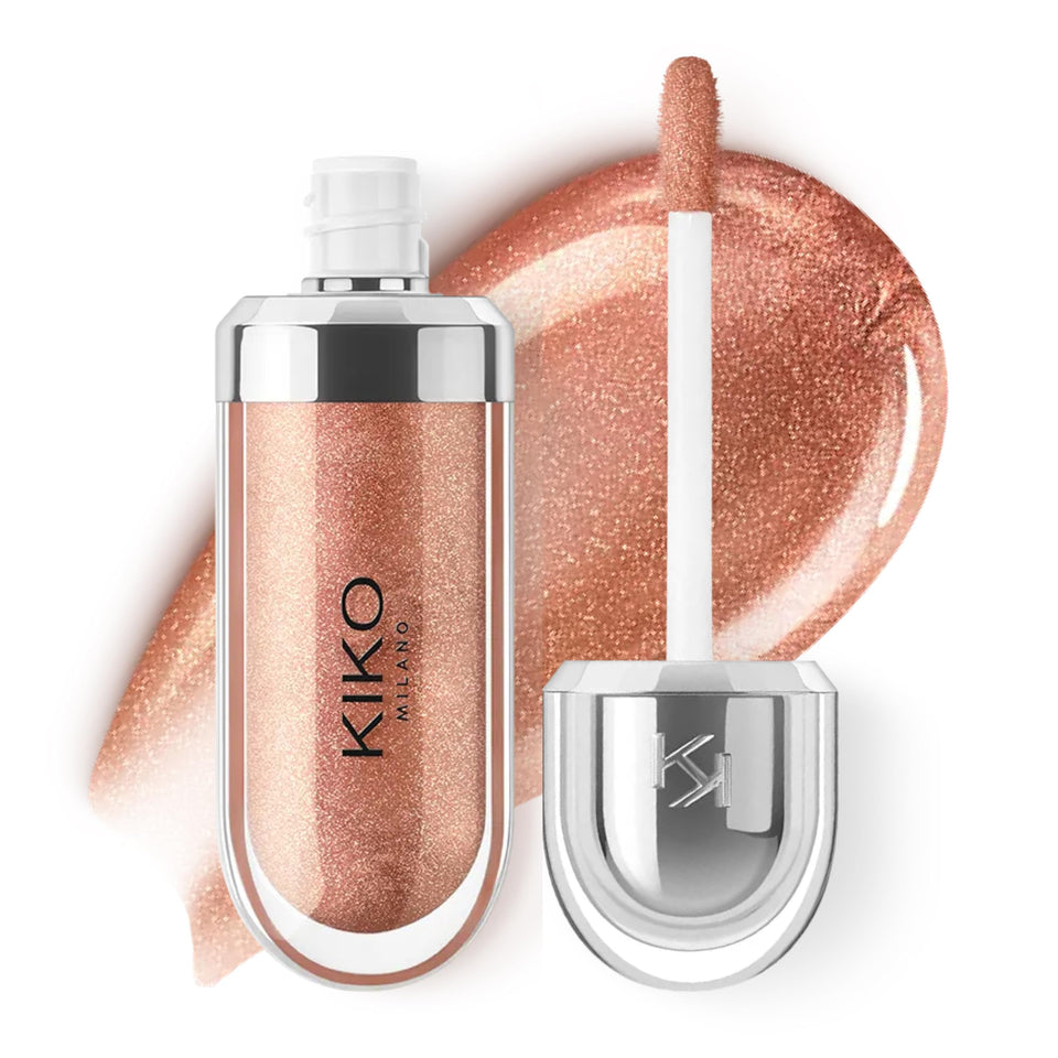 Kiko Milano gloss front packaging showing elegant metallic cap and shade