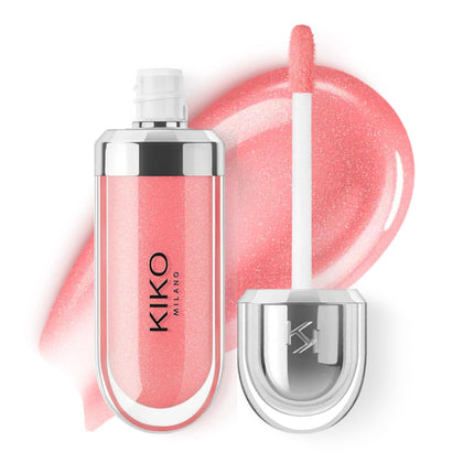 Kiko Milano lip gloss front packaging showing sleek tube and metallic cap for upscale appeal