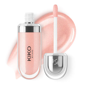 Kiko Milano front packaging of 3D Hydra Lip Gloss showing metallic cap and tube, elegant presentation
