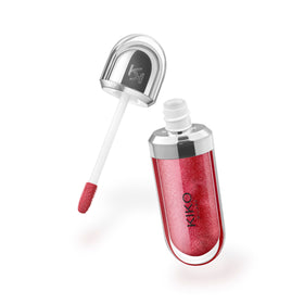 Kiko Milano gloss on model lips highlighting plumped, radiant smile and color payoff