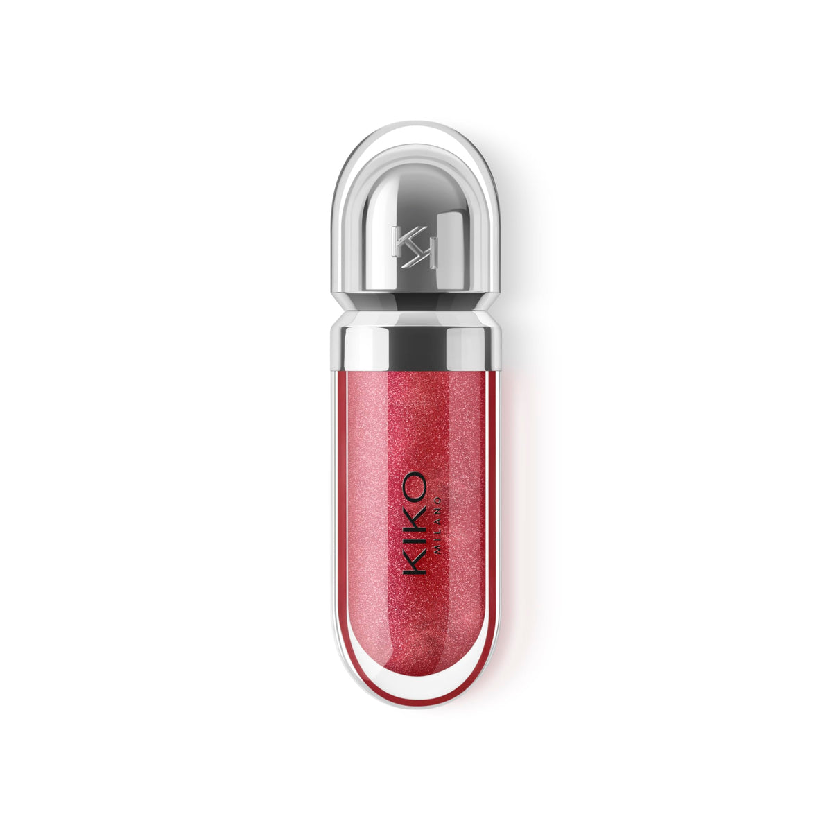 Kiko Milano texture swipe of gloss illustrating hydrating, non-sticky luminous finish