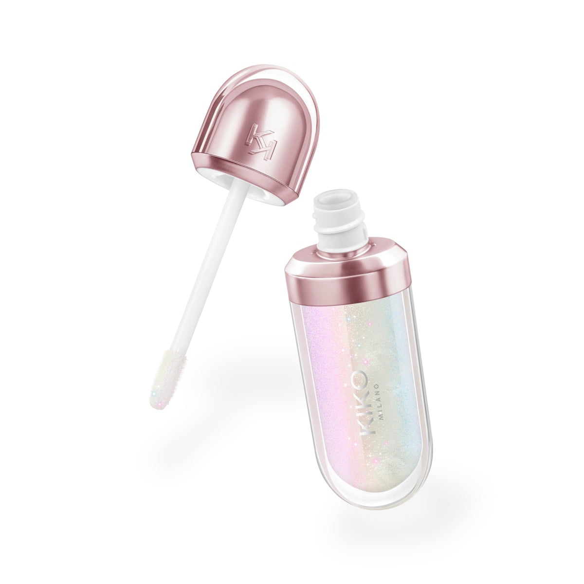 Kiko Milano lip oil lifestyle model smiling showing instant shine and comfortable hydration benefit