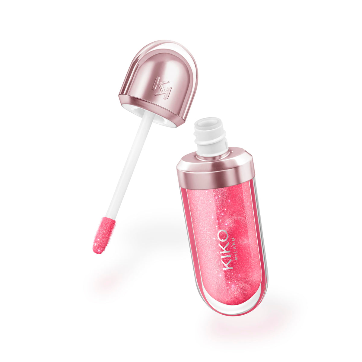 Kiko Milano lip oil tube beside ruler showing 6.5ml size for on-the-go use