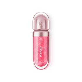 Kiko Milano lip oil texture on lips with glossy shine that enhances natural color