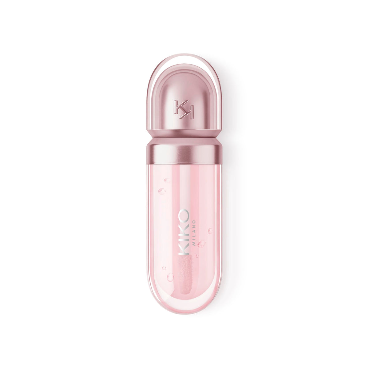 Kiko Milano texture swipe showing smooth, non-sticky shine and hydration benefit