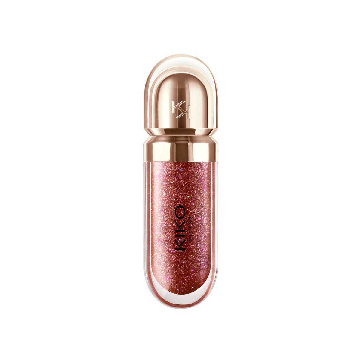 KIKO Milano gloss on model lips lifestyle image showing visible 3D shine and boosted lip volume benefit