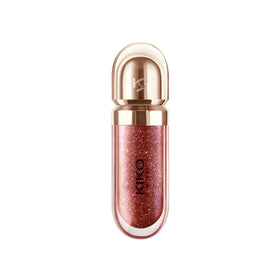 KIKO Milano gloss on model lips lifestyle image showing visible 3D shine and boosted lip volume benefit