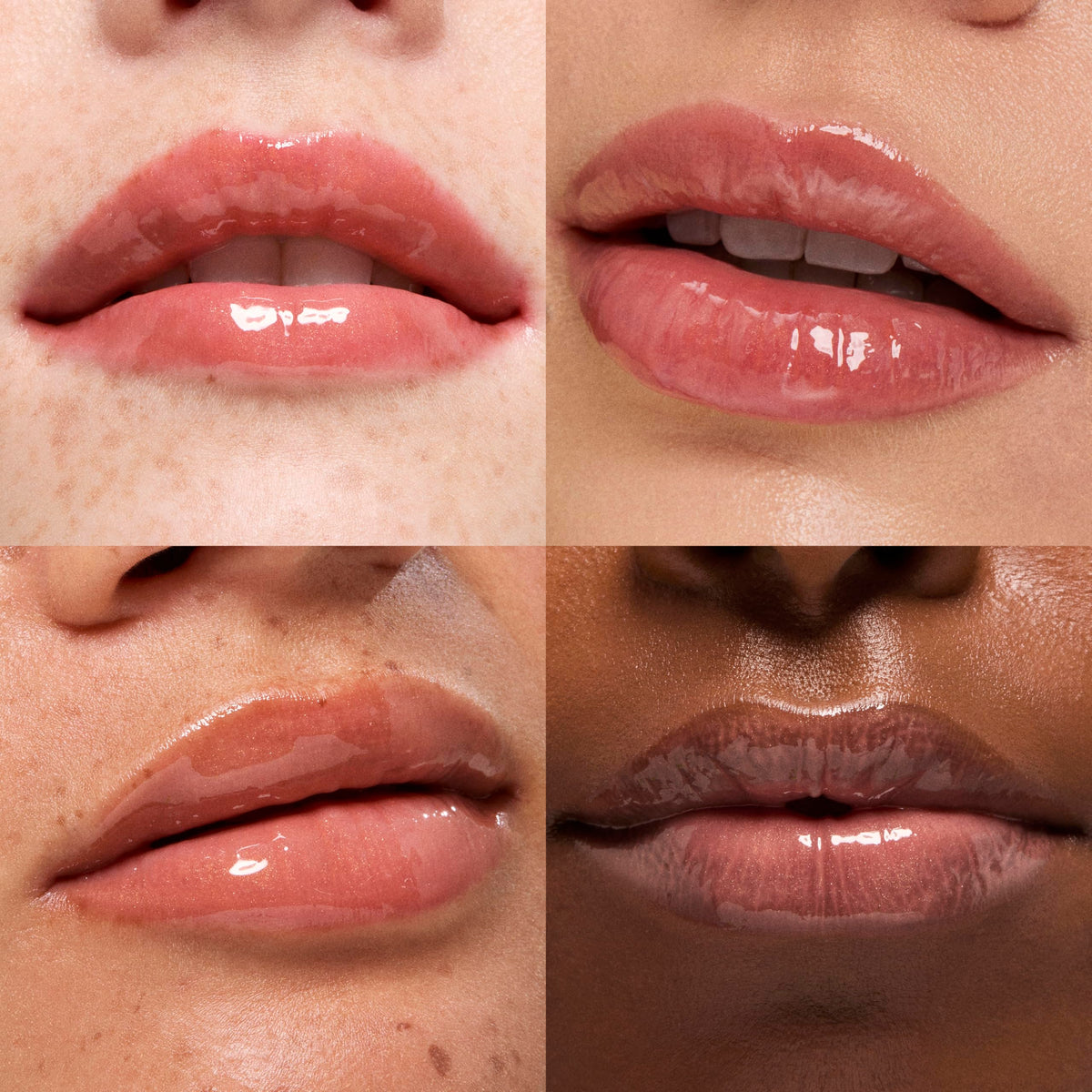KIKO Milano gloss swatch on skin illustrating high shine and visible plumping effect