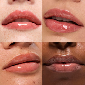 KIKO Milano gloss swatch on skin illustrating high shine and visible plumping effect