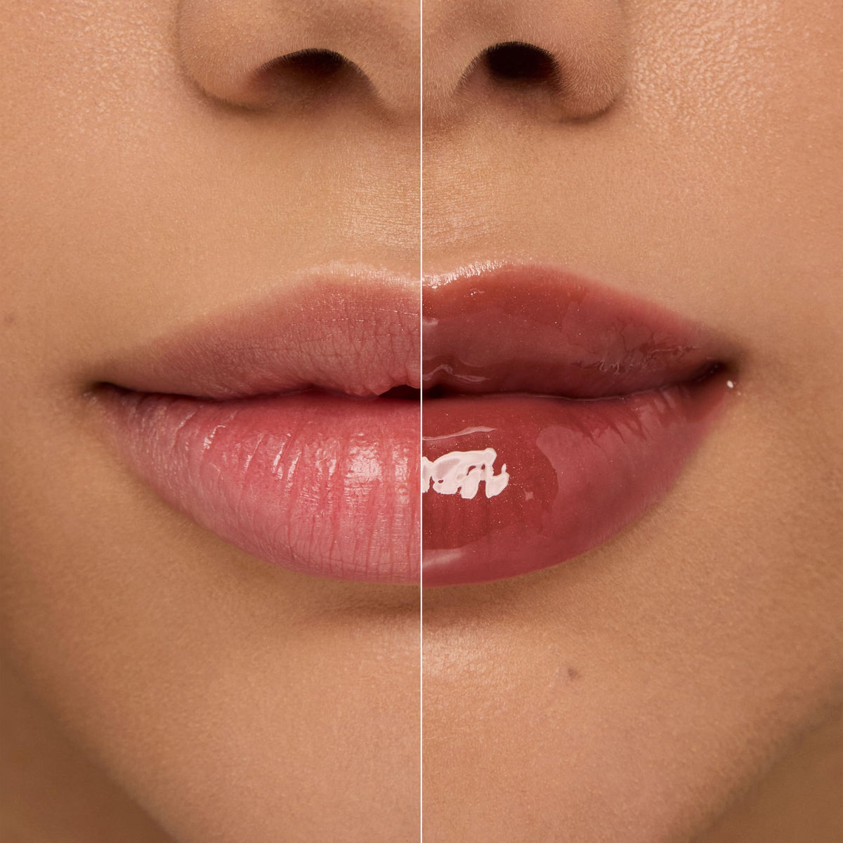 KIKO Milano glossy texture swipe showing high-shine and hydration benefit