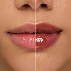 KIKO Milano glossy texture swipe showing high-shine and hydration benefit