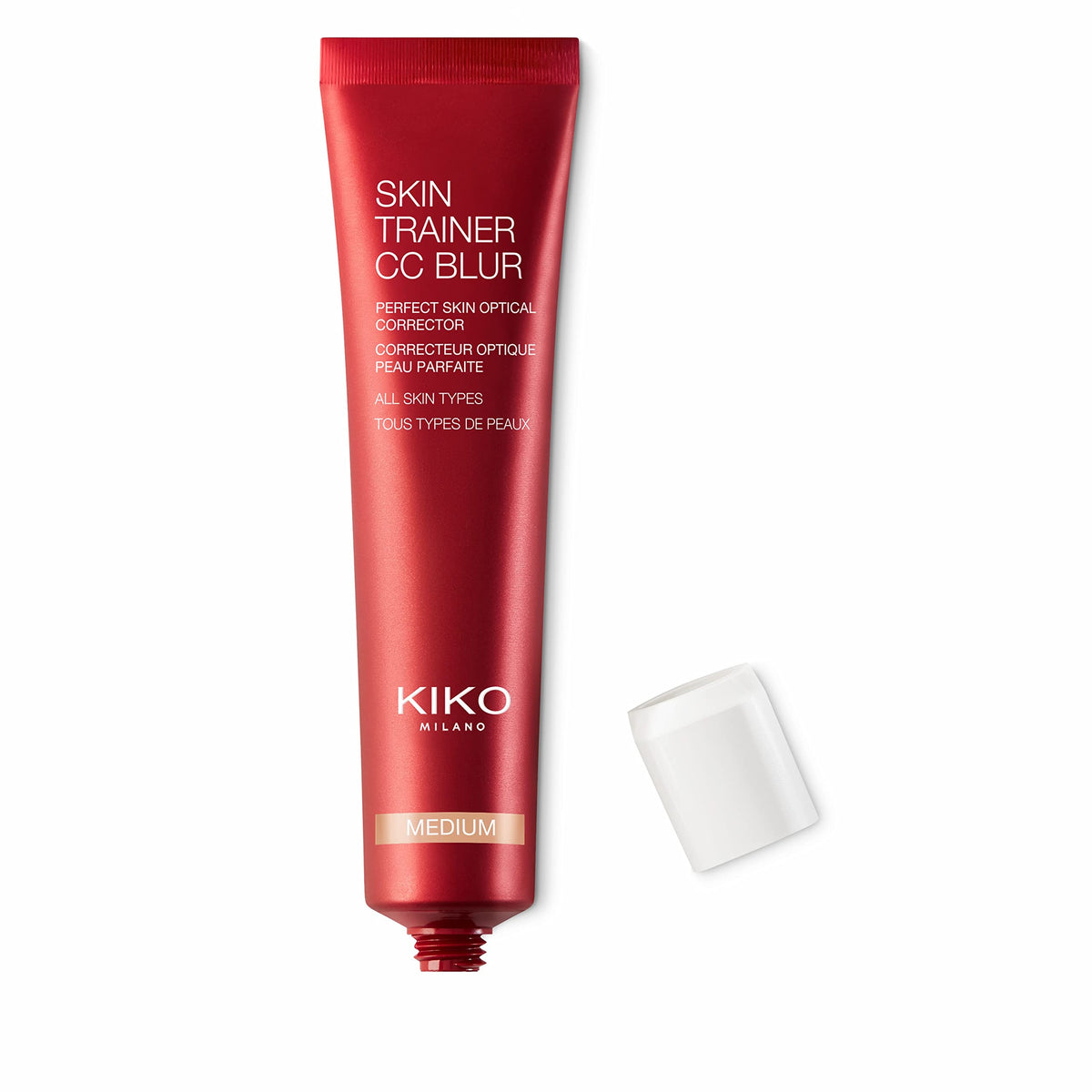 Kiko Milano front packaging showing medium shade and easy application benefit