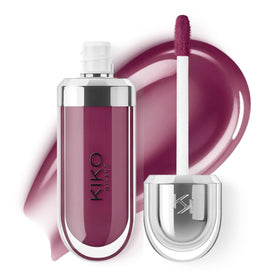 Kiko Milano front packaging showing Deep Purple shade and glossy finish benefit