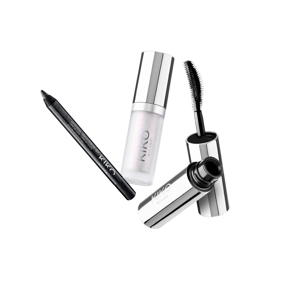 KIKO Milano liquid highlighter texture swipe demonstrating holographic glow