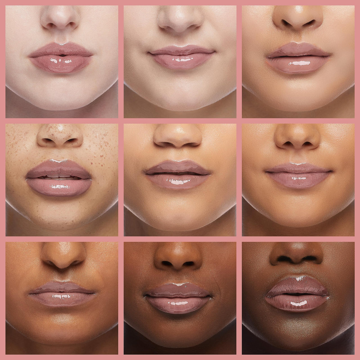 Kiko Milano lip swatch on model showing long-lasting vivid colour and glossy shine