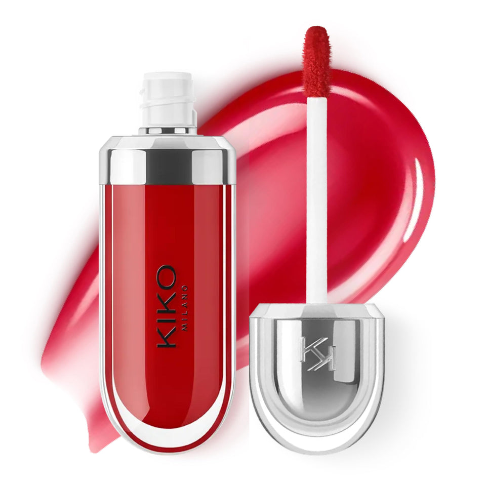 Kiko Milano front packaging showing Cherry Red shade and sleek metallic cap for luxe presentation