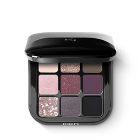 Kiko Milano palette front view showing nine shades and compact mirror for easy application