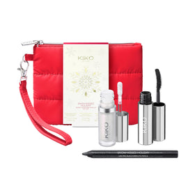 KIKO Milano red puffer pouch front view, stylish storage for travel