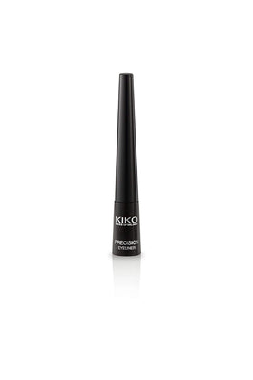 Kiko Milano eyeliner swatch stroke showing intense black payoff and fast drying benefit