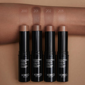 Kiko Milano product in use contouring cheek to show precise application and definition