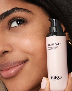 KIKO Milano primer on vanity styled in bathroom setting for daily routine benefit