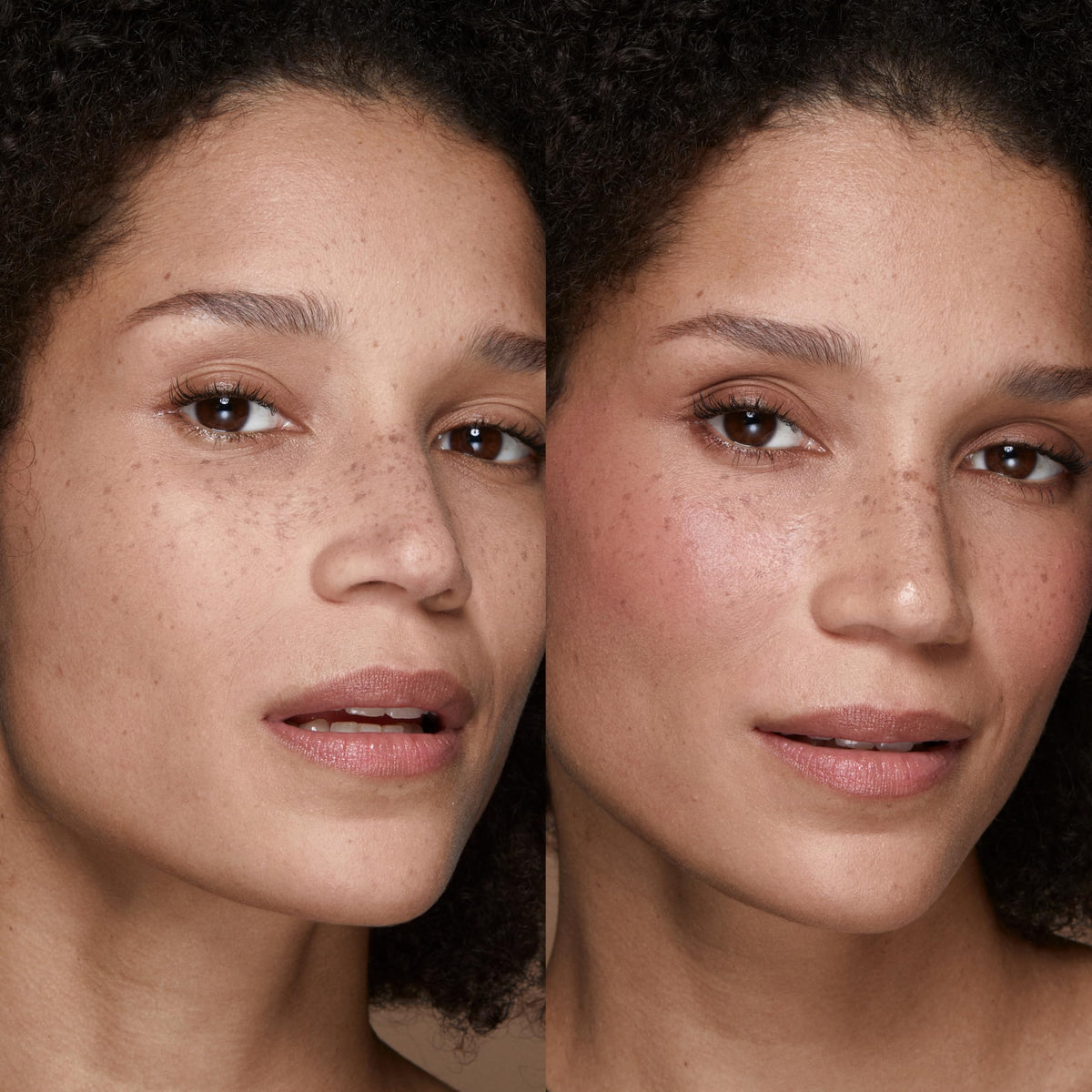 KIKO Milano stick blush in use on cheeks demonstrating quick application and natural radiant finish