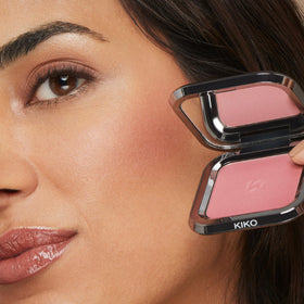 KIKO Milano open compact with mirror illustrating quick touch-up convenience and polished look