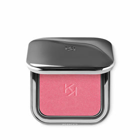 KIKO Milano compact front view showing sleek gunmetal case and mirrored lid for travel convenience