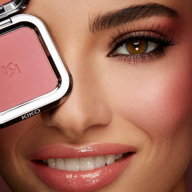 KIKO Milano blush in use on cheekbones demonstrating natural long‑lasting healthy glow