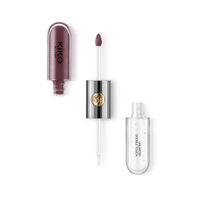 Kiko Milano front packaging showing dual-chamber tube and monogram, clear product ID