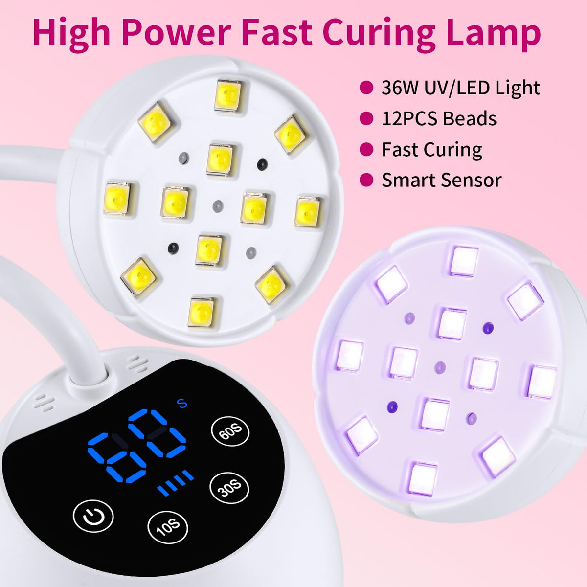 Kikugu lamp in use with hand inside demonstrating auto sensor convenience