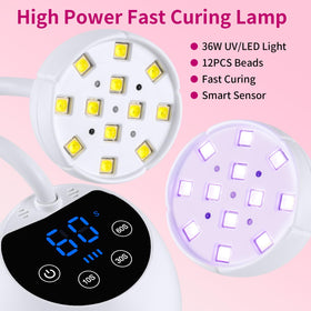 Kikugu lamp in use with hand inside demonstrating auto sensor convenience