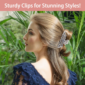 kilofly lifestyle image of woman wearing clips for polished hairstyle