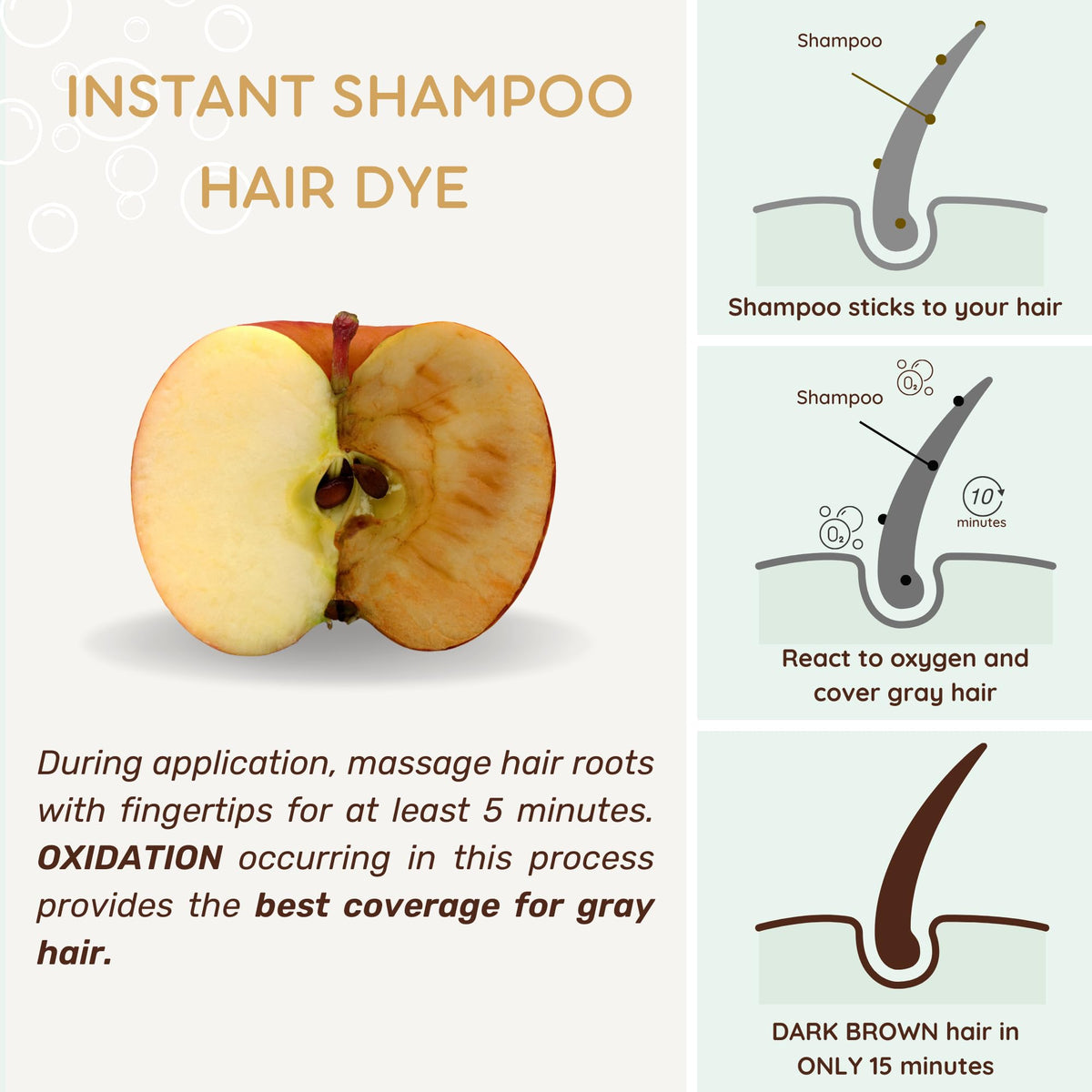 KILOMETS before and after roots touch-up showing visible grey coverage benefit