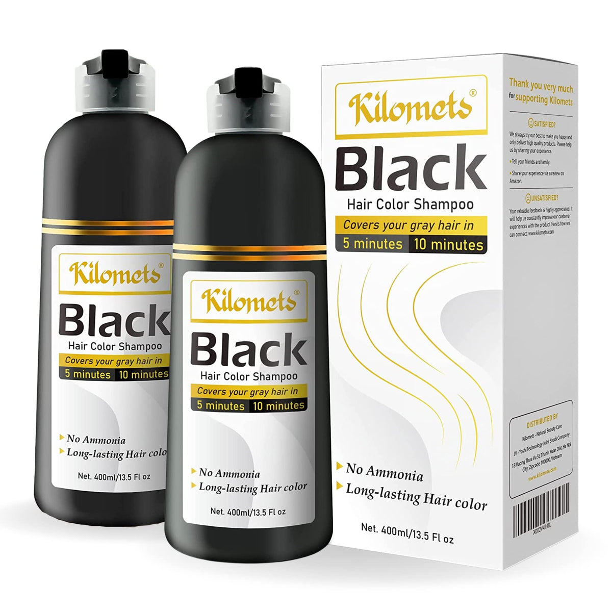 KILOMETS front packaging 400ml shows bottle and label for quick gray coverage