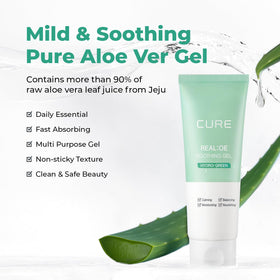 Kim Jeong Moon CURE aloe gel close-up texture demonstrating lightweight absorption